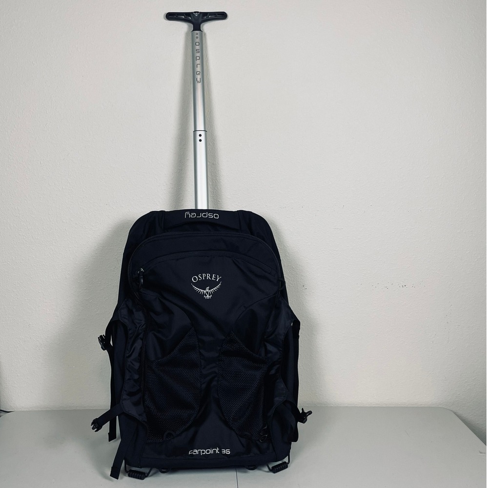 Osprey Farpoint Wheeled Carry On Backpack 36L Black Unisex Gorpcore Luggage EUC
